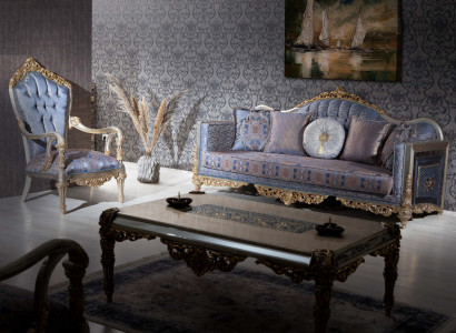 Baroka Sofa Chesterfield 3+1 vietu galdiņš dīvāns komplekts, mēbeles polsterējums